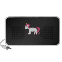 Pink hair unicorn black background travel speaker