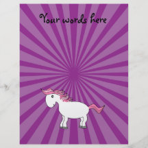 Pink hair white horse with purple sunburst full color flyer