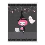 Pink Halloween Card Postcard