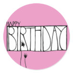 Pink Happy Birthday Sticker