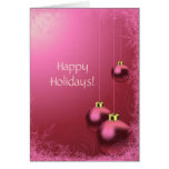 Pink Happy Holidays Greeting Card