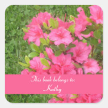 Pink Hardy Azalea Bookplate Sticker