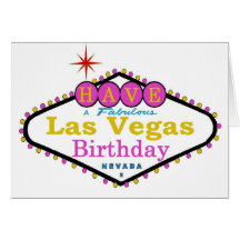 PINK Have Fabulous Las Vegas Birthday Card