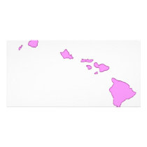 pink hawaiian island photo card