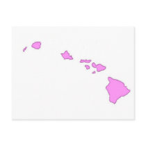 pink hawaiian island postcards
