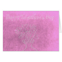Pink Heart Abstract Vase Valentine's Card