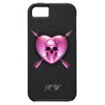 Pink Heart and Skull iPhone 5 Case