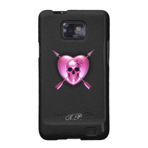 Pink Heart and Skull Samsung Galaxy Case