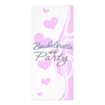 pink heart bachelorette party bridal shower invites