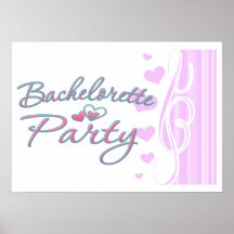 pink heart bachelorette party bridal shower poster