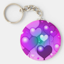Pink Heart Balloons Keychains