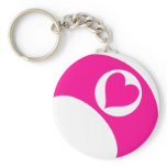 PINK HEART BILLIARDS BALL KEY CHAIN