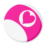 PINK HEART BILLIARDS BALL magnets