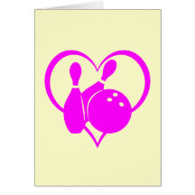 Pink heart bowling cards