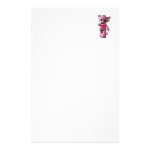 Pink Heart Cat Customized Stationery
