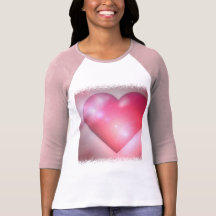 Pink Heart Design Baseball T-Shirt