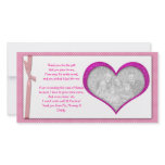 Pink Heart frame Thank You Photo Card from baby