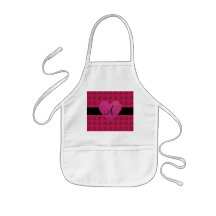 Pink heart monogram roses apron