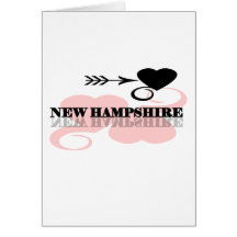 Pink Heart New Hampshire Greeting Cards