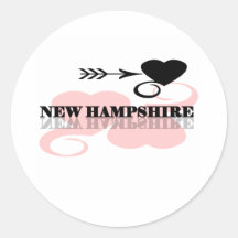 Pink Heart New Hampshire Sticker