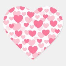 Pink heart pattern stickers