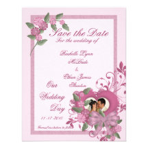 Pink Heart Photo Save the Date Wedding Invitations