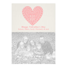 Pink Heart Photo Valentine's Card