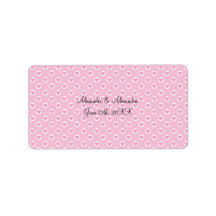 Pink heart polka dots wedding favours address label