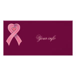Pink Heart Ribbon photo cards