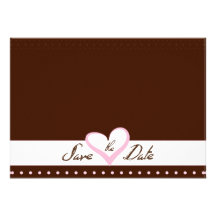 Pink Heart Save the Date Announcements