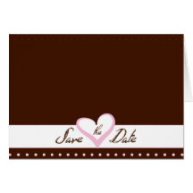Pink Heart Save the Date Cards