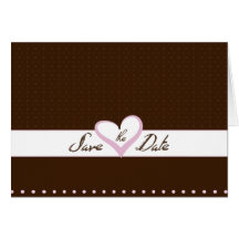 Pink Heart Save the Date Greeting Cards