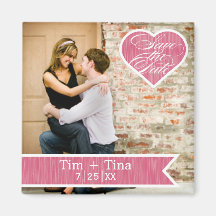 Pink Heart | Save the Date Photo Magnet
