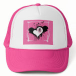 Pink Heart/Skull Ball Cap Hat