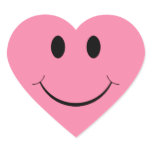 Pink Heart Smiley Face Stickers