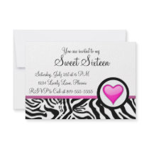 Pink Heart Sweet Sixteen Announcement