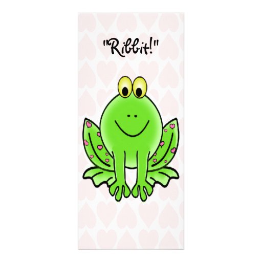 Pink Hearts and Frog Childrens Valentines Cards Rack Cards