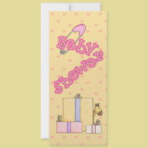 Pink Hearts Babyshower Girl invitations