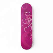 Pink Hearts Collage Skateboard Deck