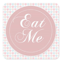 Pink Hearts 'Eat Me' Candy Buffet Sticker