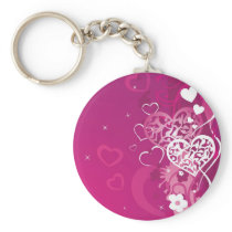 Pink Hearts Keychains