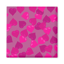 Pink Hearts Fridge Magnets