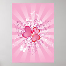 Pink Hearts Poster