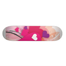 Pink Hearts Skateboard Deck
