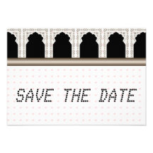 Pink Hearts telegram Muslim Save the Date Invites