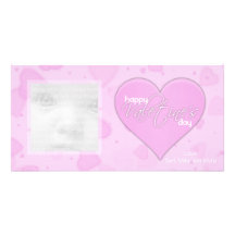 Pink Hearts Valentine Photo Cards