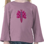 Pink Hibiscus Butterfly Tee Shirts