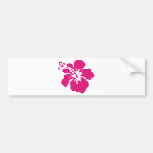 Pink Hibiscus Design Bumper Sticker