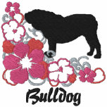 Pink Hibiscus English Bulldog Hoody