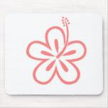 pink hibiscus flower mouse pads